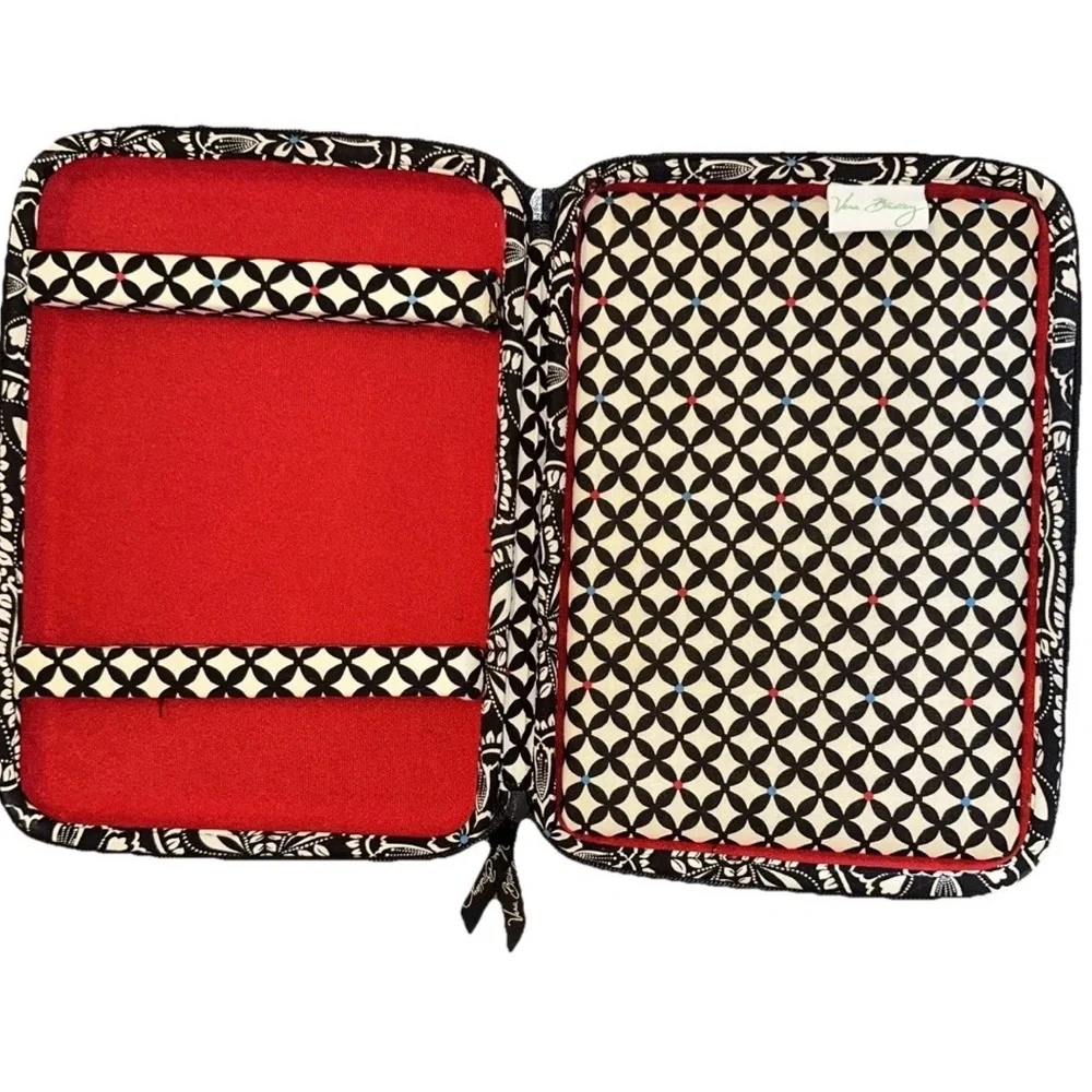 Vera Bradley Black Floral Crossbody Hard Shell Tablet Laptop Case W/Divider